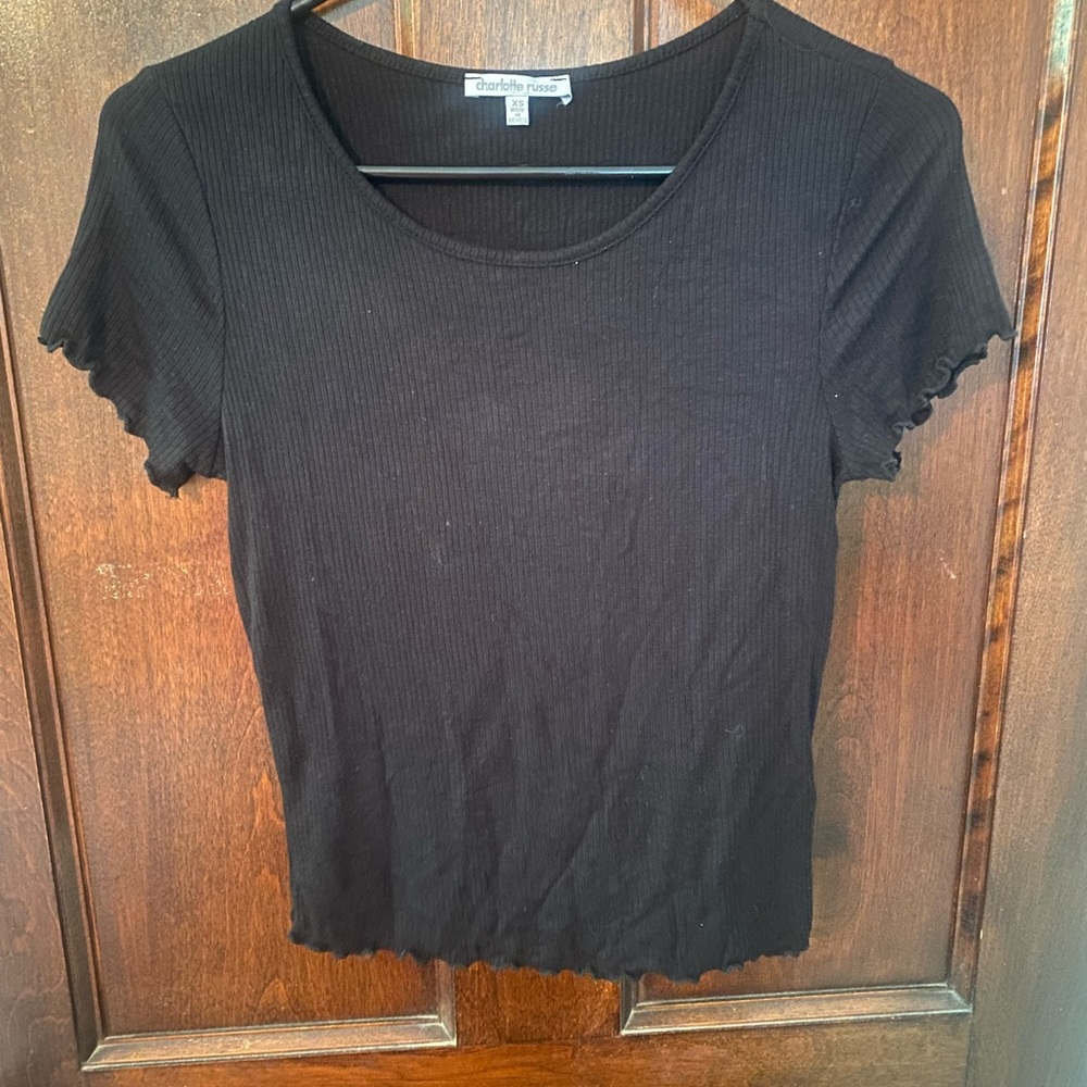 Black short sleeve top